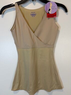 SPANX Hide & Sleek Criss Cross Cami Beige Body Shaping Compression Size Small